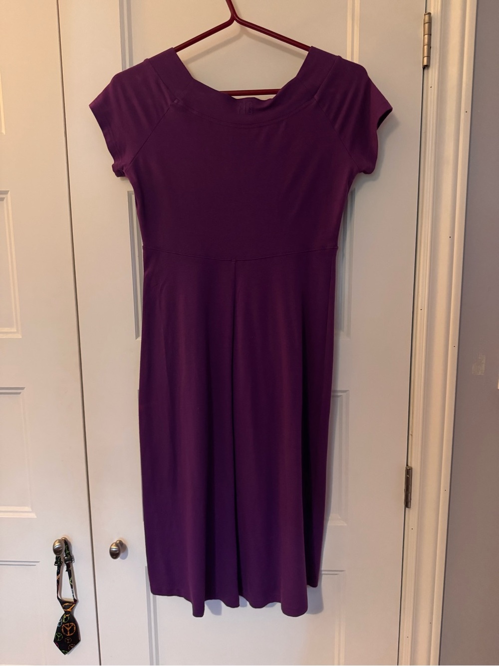 Fig Cap-Sleeve Purple Dress